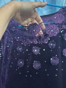 Elegant Purple Velvet Dress