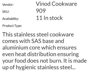 Vinod Stainless Steel Saucepan + Vegetable Chopper