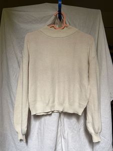 Cream Mock Neck Knit pullover