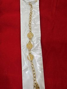 Gold Chain Bracelet with Medallion Charms