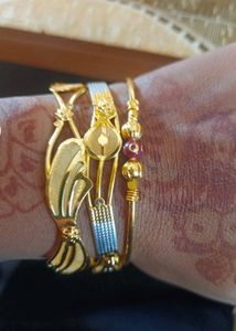 3 Pairs Gold-plated Bracelet Bengals For Women