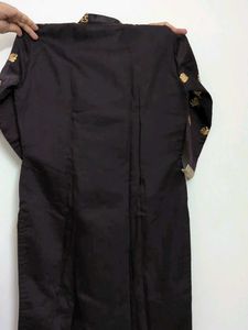 Elegant Wine color Kurta with Gold Embroidery
