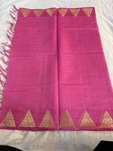 Pink Cotton Silk Blend Duppata