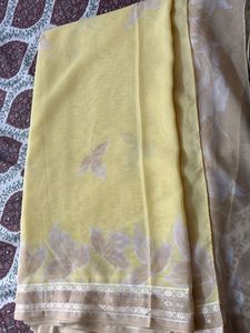 Elegant Yellow Floral Saree