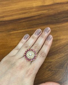 {AD} Ruby and Diamond Accent Ring- New