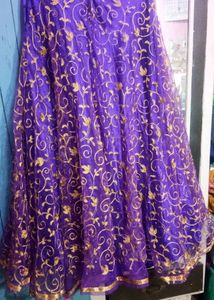 Embroidered Lehenga in Purple colour