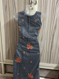 Embroidered Plazo Suit Set