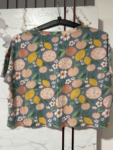 Ginger Feeling Fresh Fruit Print T-Shirt, Bust- 34