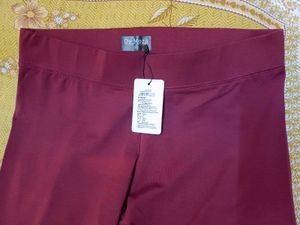 New Burgundy Embellished Leggings