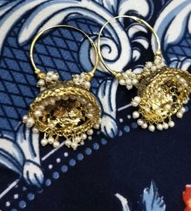 Traditional Pearl Jhumka Earrings ✨