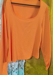 Orange Long Sleeve Top