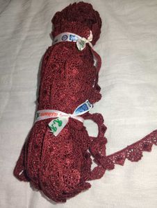 Maroon Lace Trim
