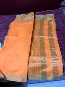 The Most Beautiful Orange Cotton Silk Saree