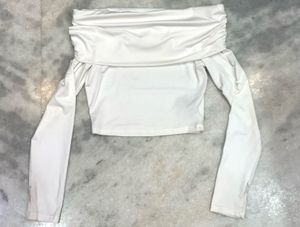 White Off Shoulder Top.