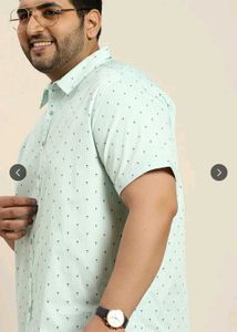 sztori men's green &amp; white striped casual shirt