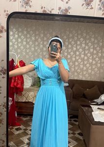 Elegant Blue Gown with Embellishments🎀❤️
