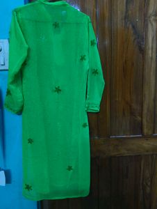 Beautiful Green Embroidered Georgette Kurti