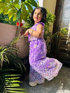 Adorable Purple Printed Outfit