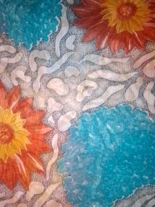 Vibrant Floral Print Saree