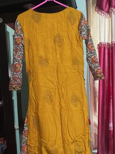 Yellow Floral Print Kurta