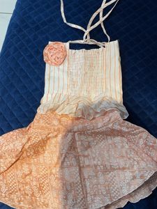 Striped Smocked Top and Skirt Set