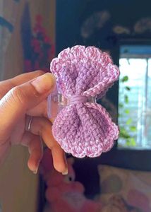 Crocheted Flower Hair Clip