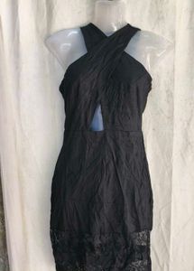 Chic Black Halter Neck Dress