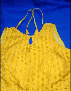 Blue saree with beautiful Yellow Blouse