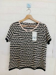 Chic Striped Round Neck T-Shirt