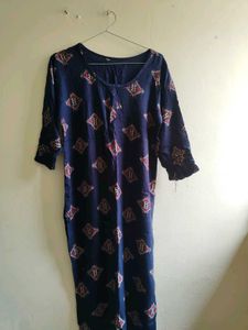 Stylish Navy Blue Printed Kurta