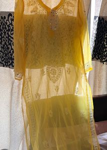 Yellow Chikankari Kurti 💛