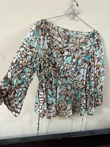 Floral Print Square Neck Top