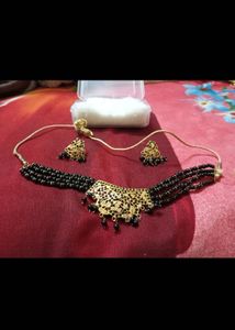 Elegant Black Beads Chokerjadau  Set