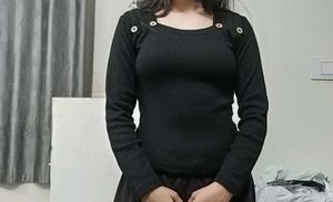 Imported Knitted black full sleeve top