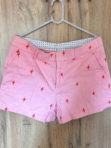 Flamingo Printed Shorts Size :34Women's Embroidere