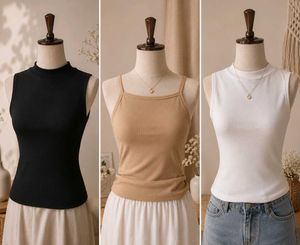 Basic Sleeveless Tank Tops (Set of 3)