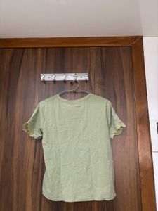 Green Lace Trim Tee