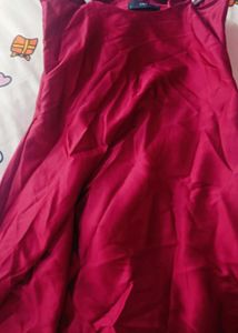 Elegant Wine Red Tiered Strapless Dress
