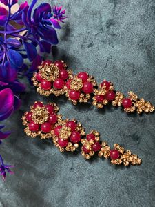 Stunning Pink &amp; Gold Dangle Earrings
