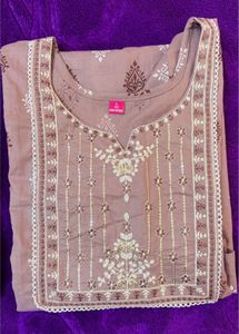 Elegant Beige Printed Kurta Set