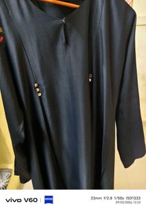 Elegant Black Kurta with Button Detail