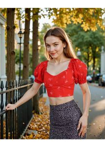 Chic Red Crop Top