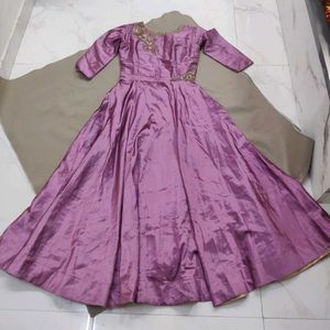 Elegant Lavender Anarkali Gown