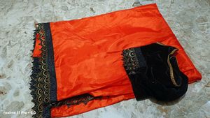 Orange Saree with Black Lace