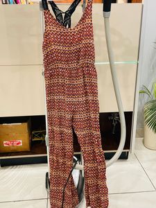 Print modern stylish  jumpsuit with belt