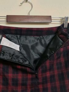 Red Plaid Mini Skirt