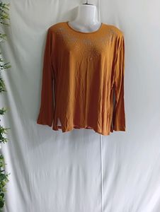 Long Sleeve Round Neck Cocktail Top