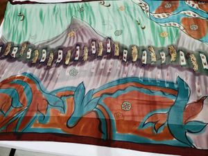🇳🇿💫🎀Elegant Abstract Print Silk Saree
