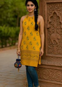 Halter Neck Kurti In Shoulder Lace System