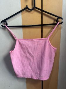 Pink Ribbed Camisole Top